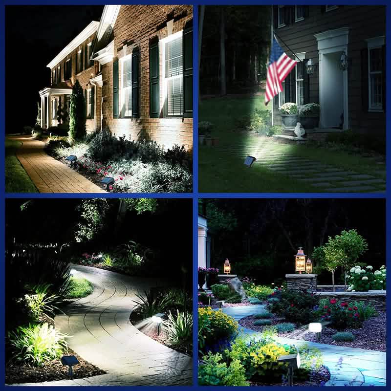 4-Pack: Solar Landscape Spotlights, 3 Brightness Modes, IP68 Outdoor Lighting - Tophatter Daily Deals