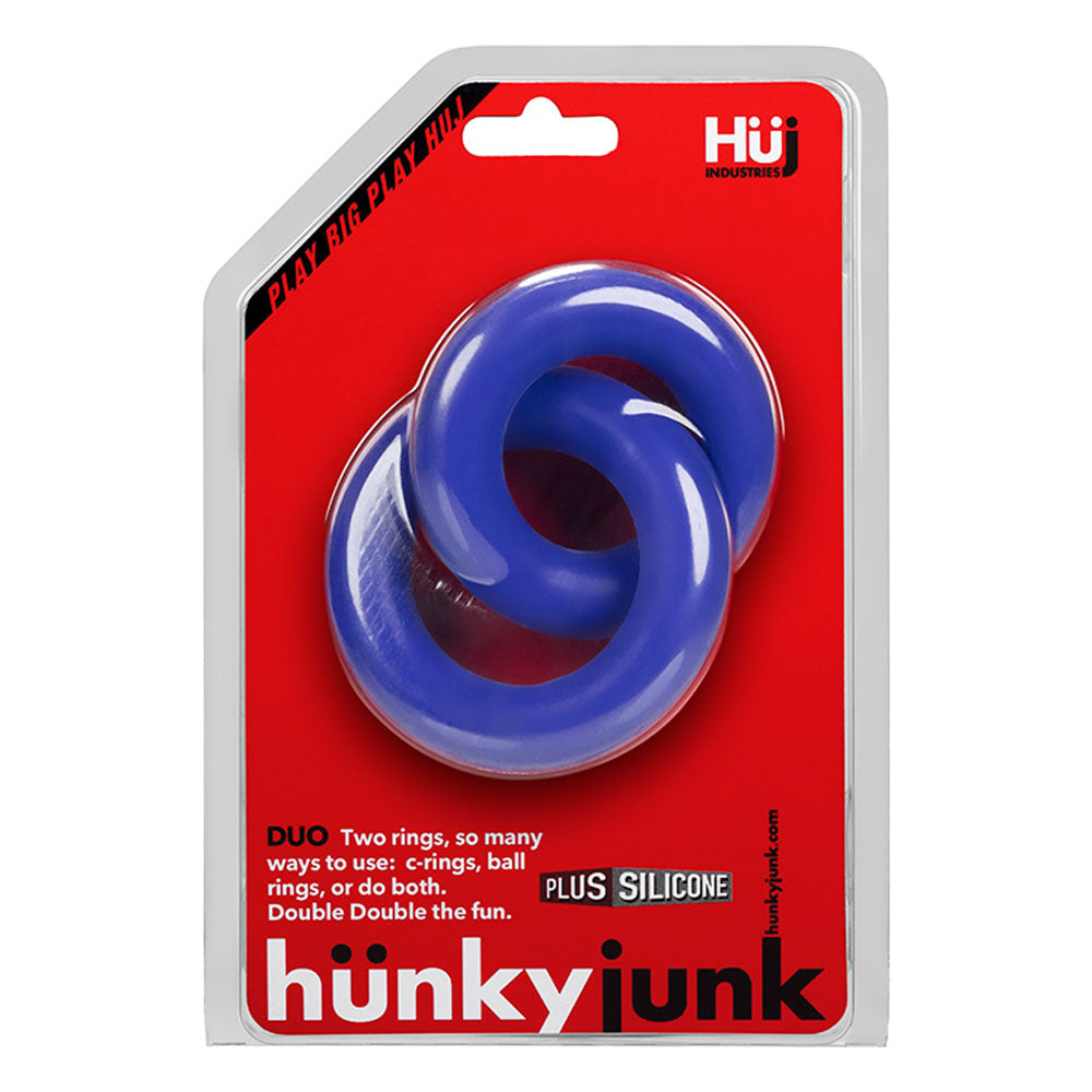 Duo Linked Cock and Ball Rings by Hunkyjunk Cobalt > Cock Ring > Sets - Tophatter Daily Deals
