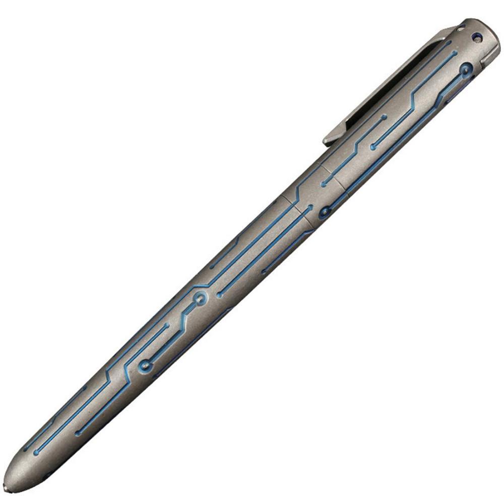 T800 Titanium Tactical Pen Glass Breaker Stone Wash Blue Self Defense Kubotan - Tophatter Daily Deals