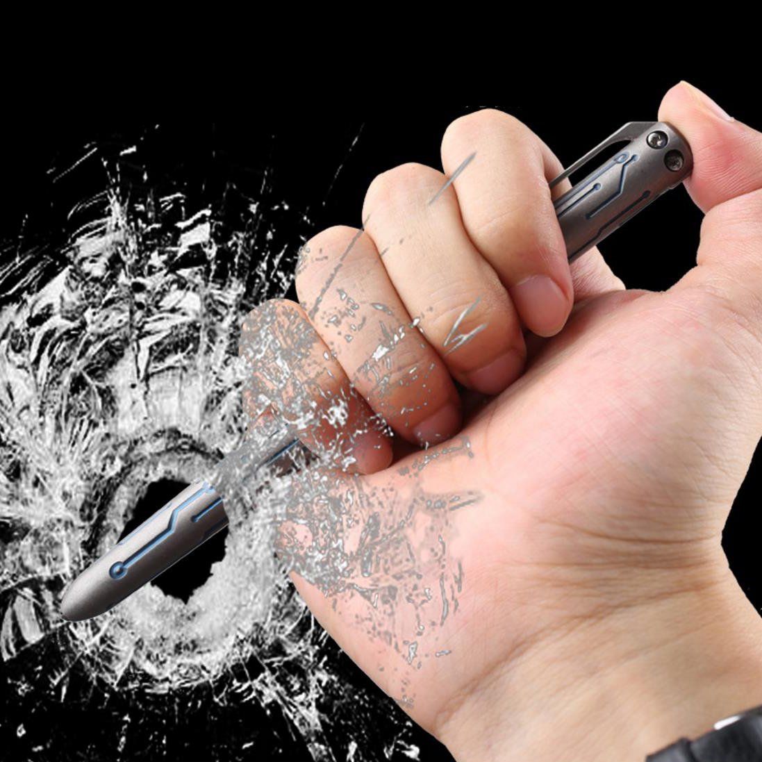 T800 Titanium Tactical Pen Glass Breaker Self Defense Kubotan - Tophatter Daily Deals