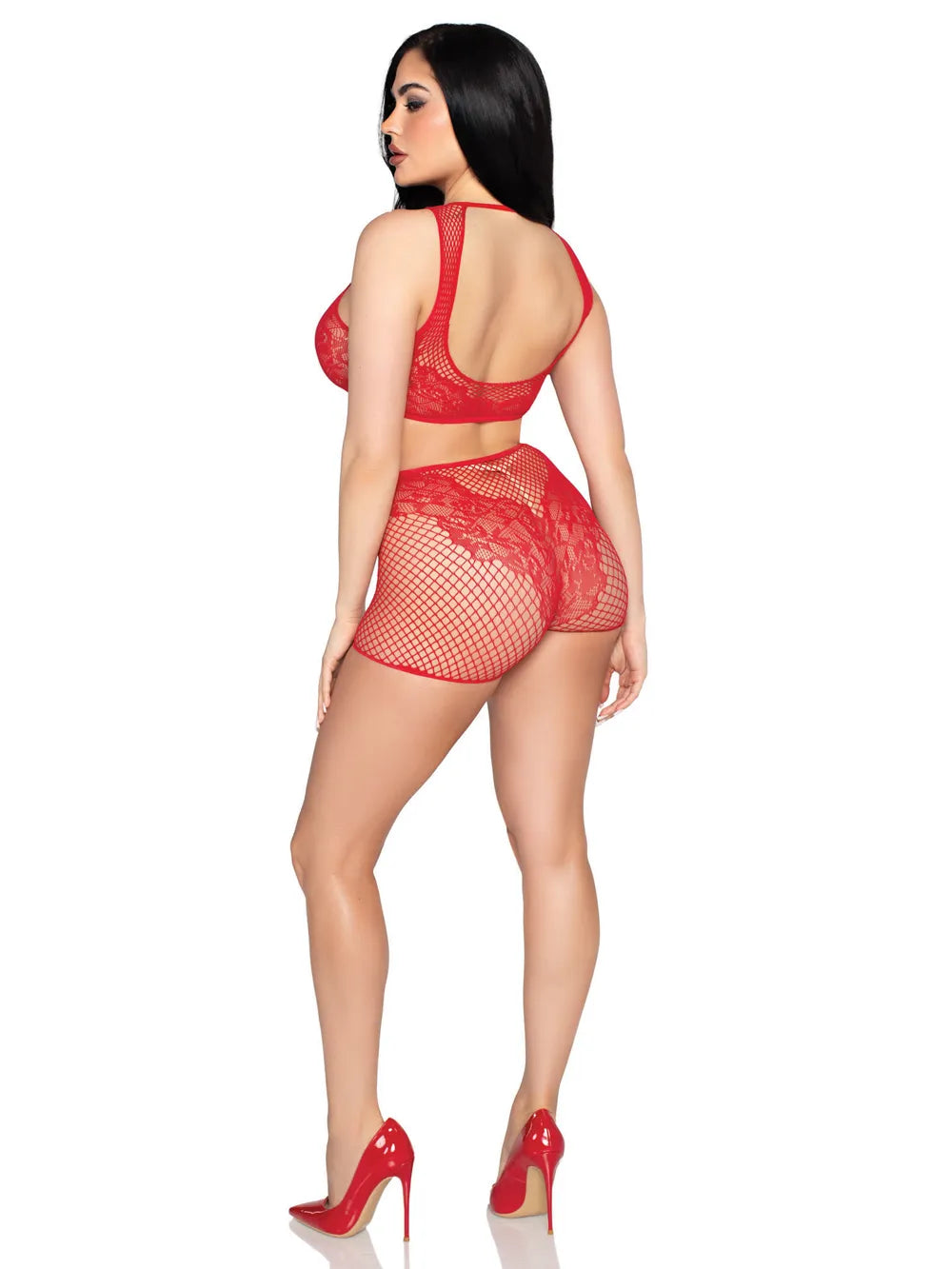 2 Pc Net and Lace Crop Top and Boy Shorts Set (Black) – Lingerie > Clothes > Bra Sets - Tophatter Daily Deals