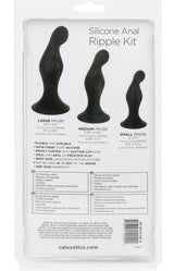 Silicone Anal Ripple Kit Set of 3 Black Graduated Curved Anal Plugs with Suction Cup Base > Anal Range > Butt Plug Kits - Tophatter Daily Deals