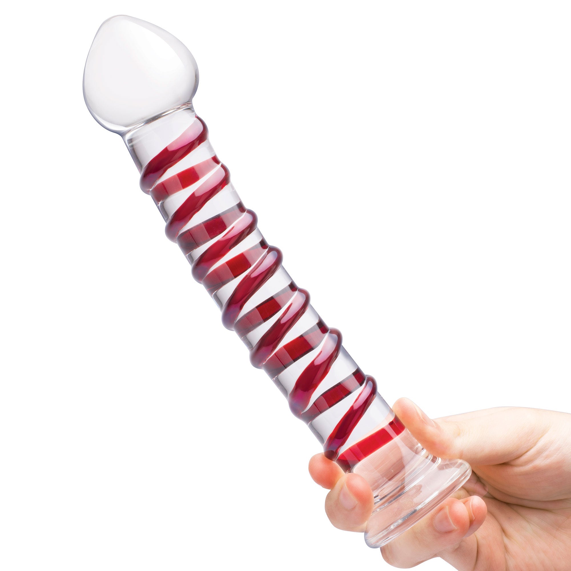 Glas 10 Inch Mr Swirly Red Spiral Handblown Glass Dildo > Glass > Dildos - Tophatter Daily Deals