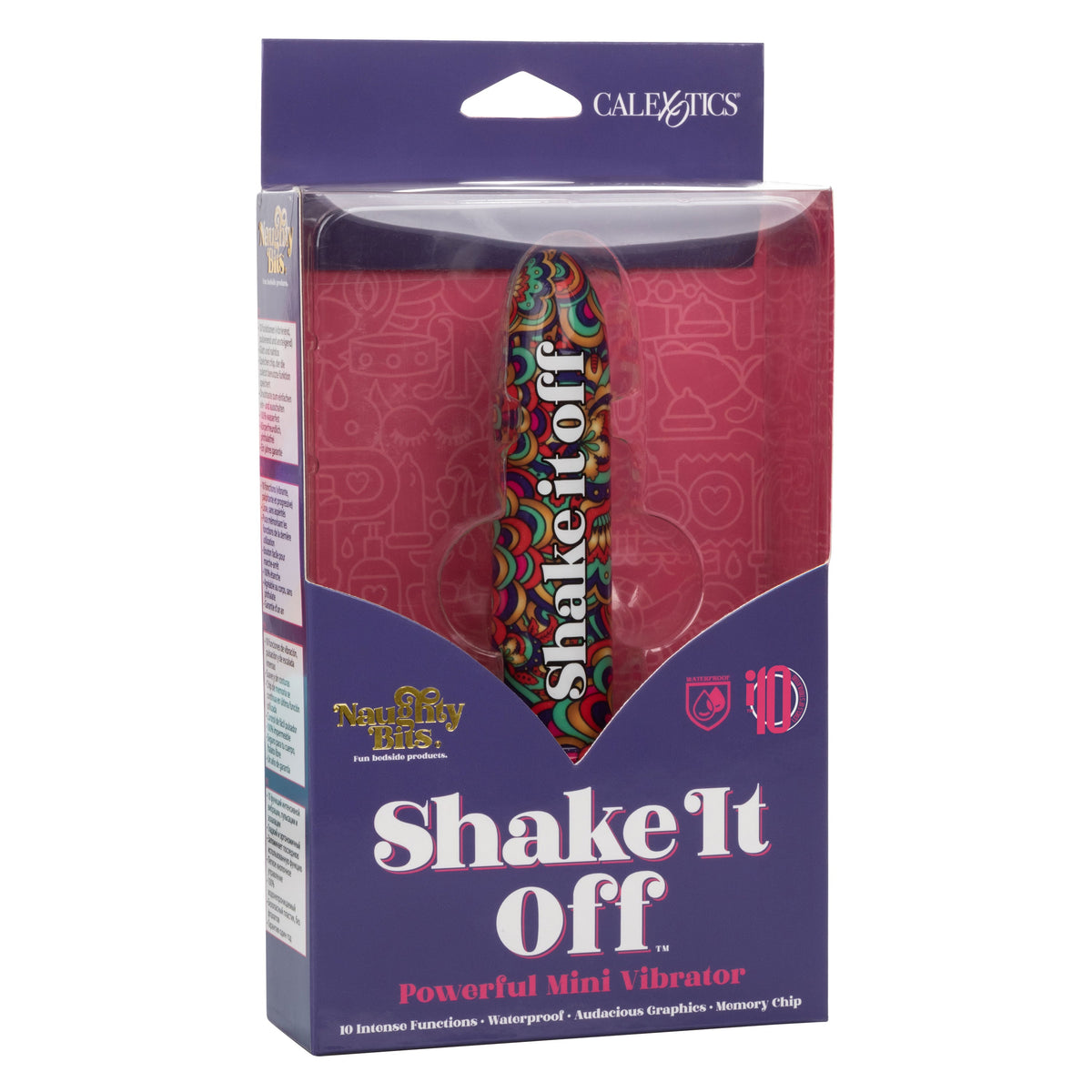 Naughty Bits Shake It Off Powerful Mini Vibrator 4.25 Inch Waterproof Colorful Design > Vibrators > Standard Vibrators - Tophatter Daily Deals