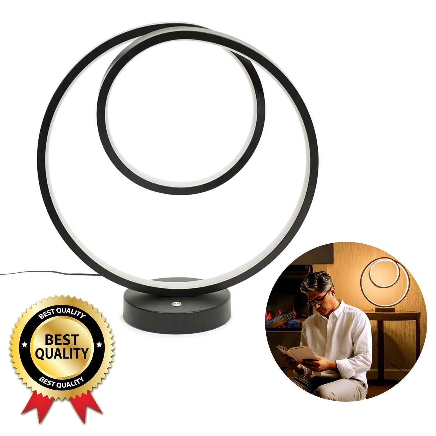 Living Room Table Lamp - Black Loop Table Lamp Touch Light Integrated Led Warm White Bedside Living Room Home - Tophatter Daily Deals