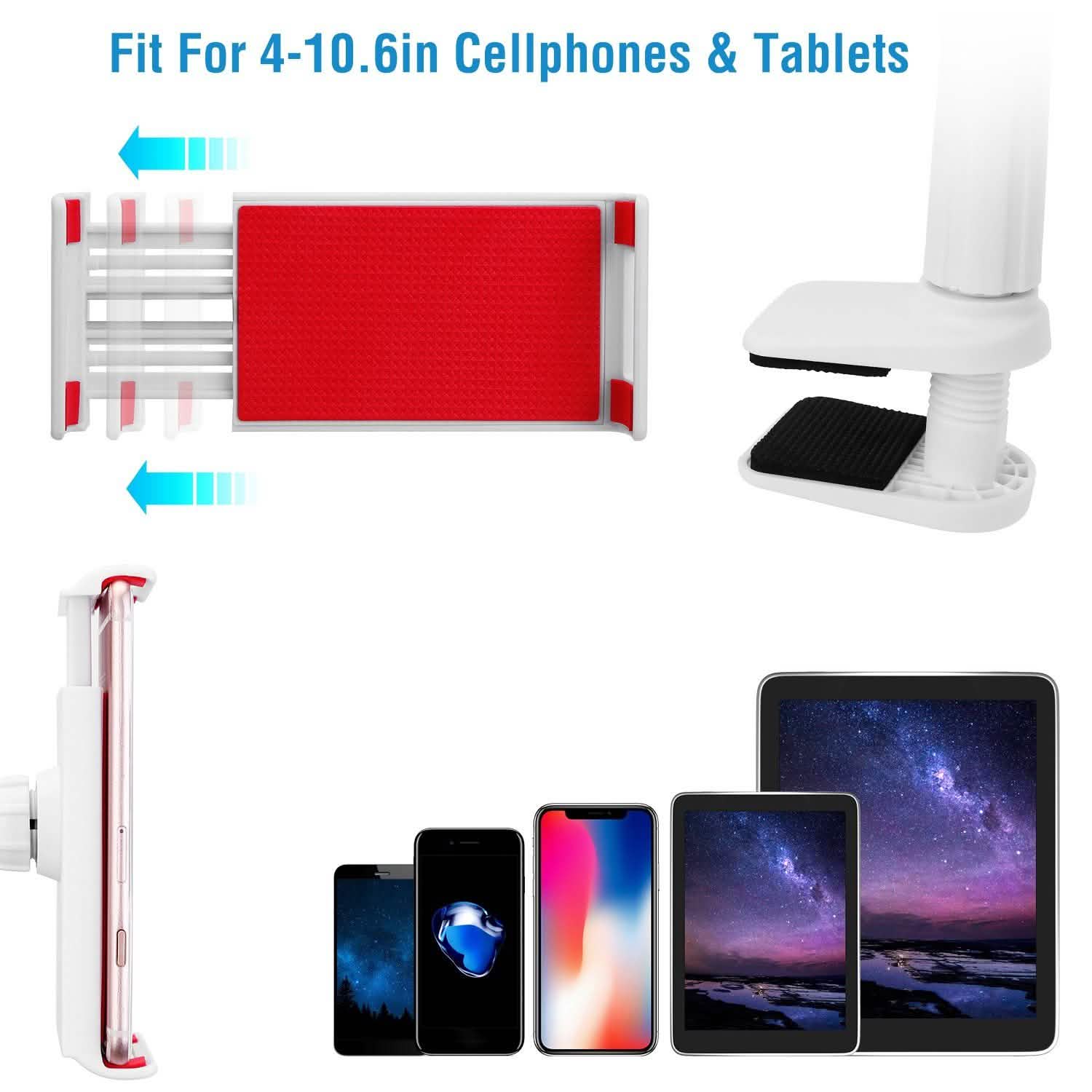 Tablet Gooseneck Stand Bracket with 360¬∞ Rotatable Clip Mobile Accessories - Tophatter Daily Deals