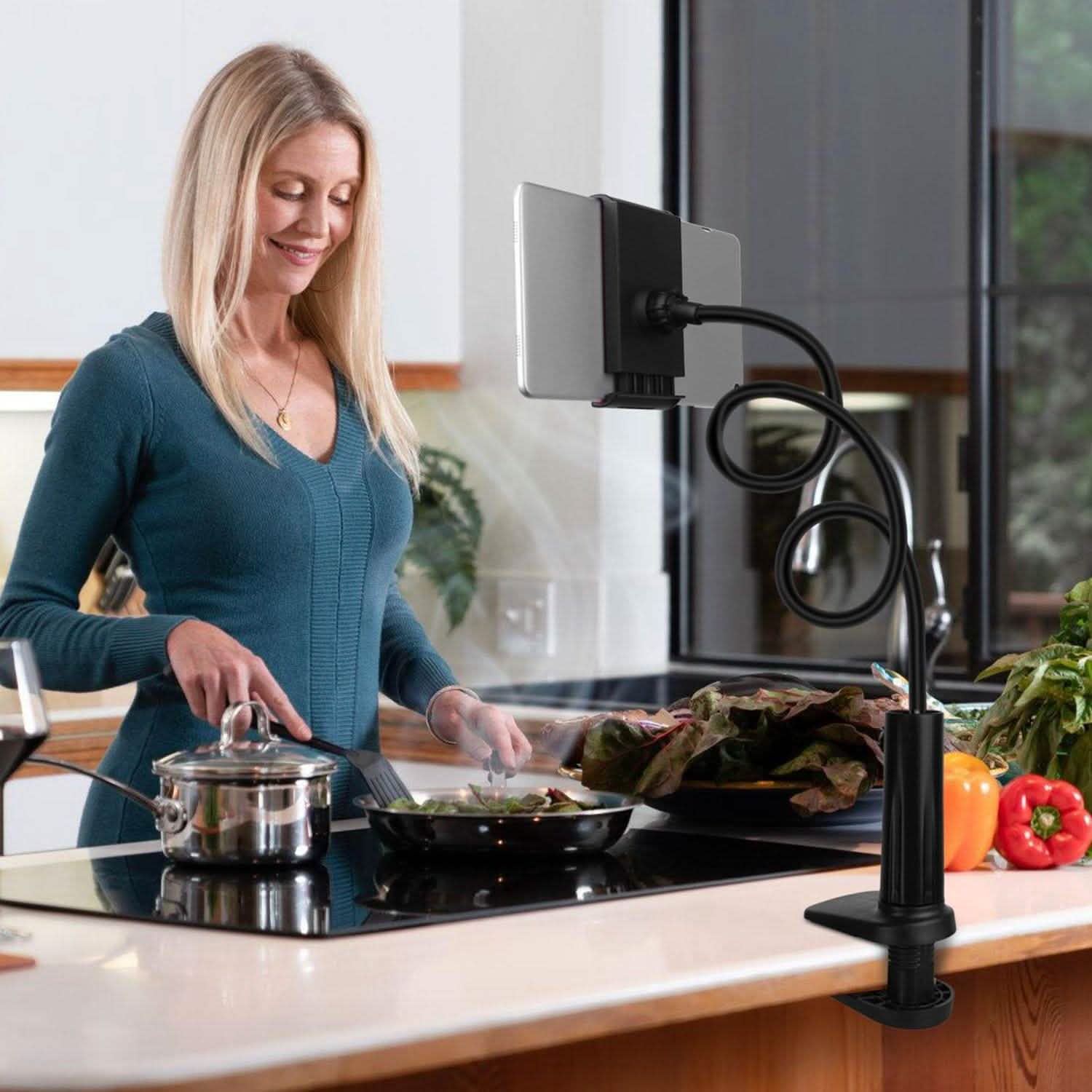 Tablet Gooseneck Stand Bracket with 360¬∞ Rotatable Clip Mobile Accessories - Tophatter Daily Deals