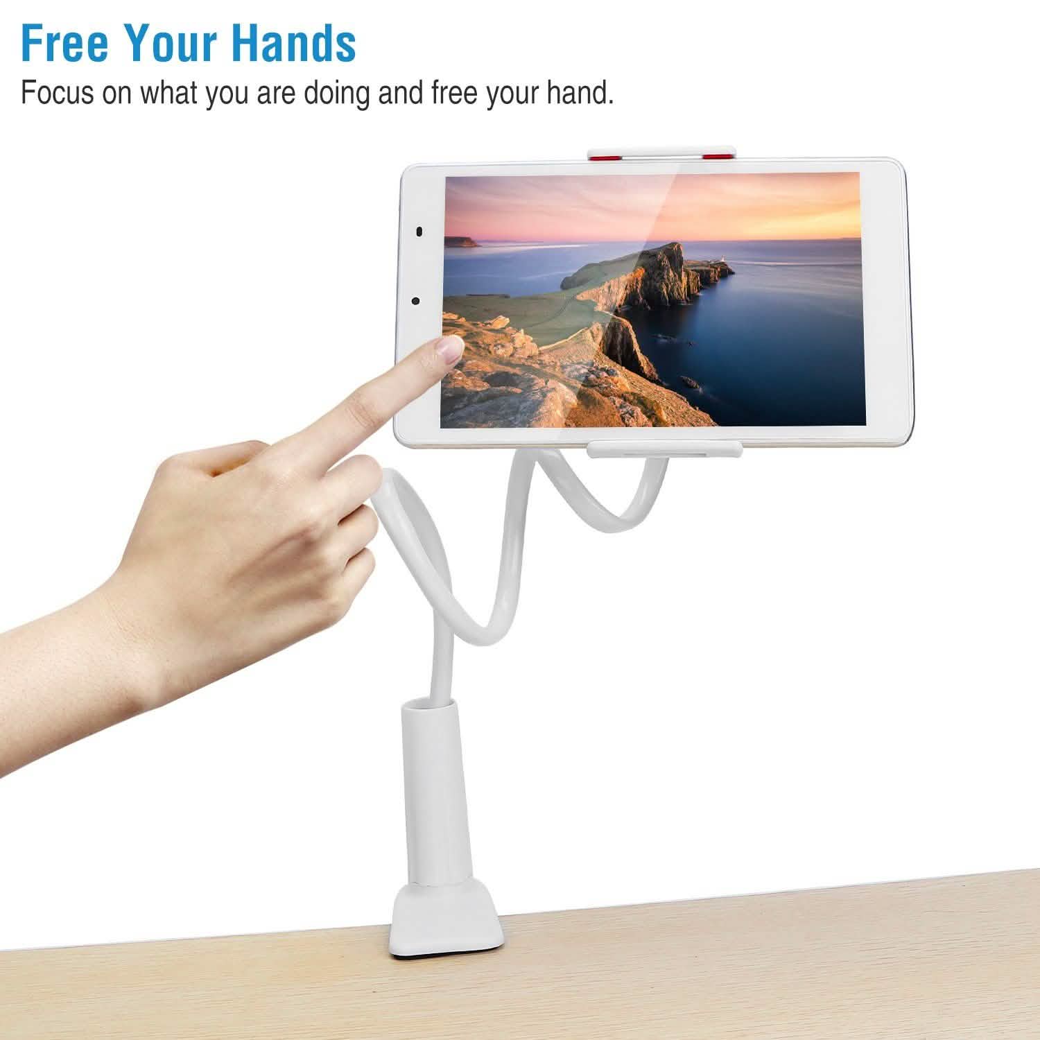 Tablet Gooseneck Stand Bracket with 360¬∞ Rotatable Clip Mobile Accessories - Tophatter Daily Deals