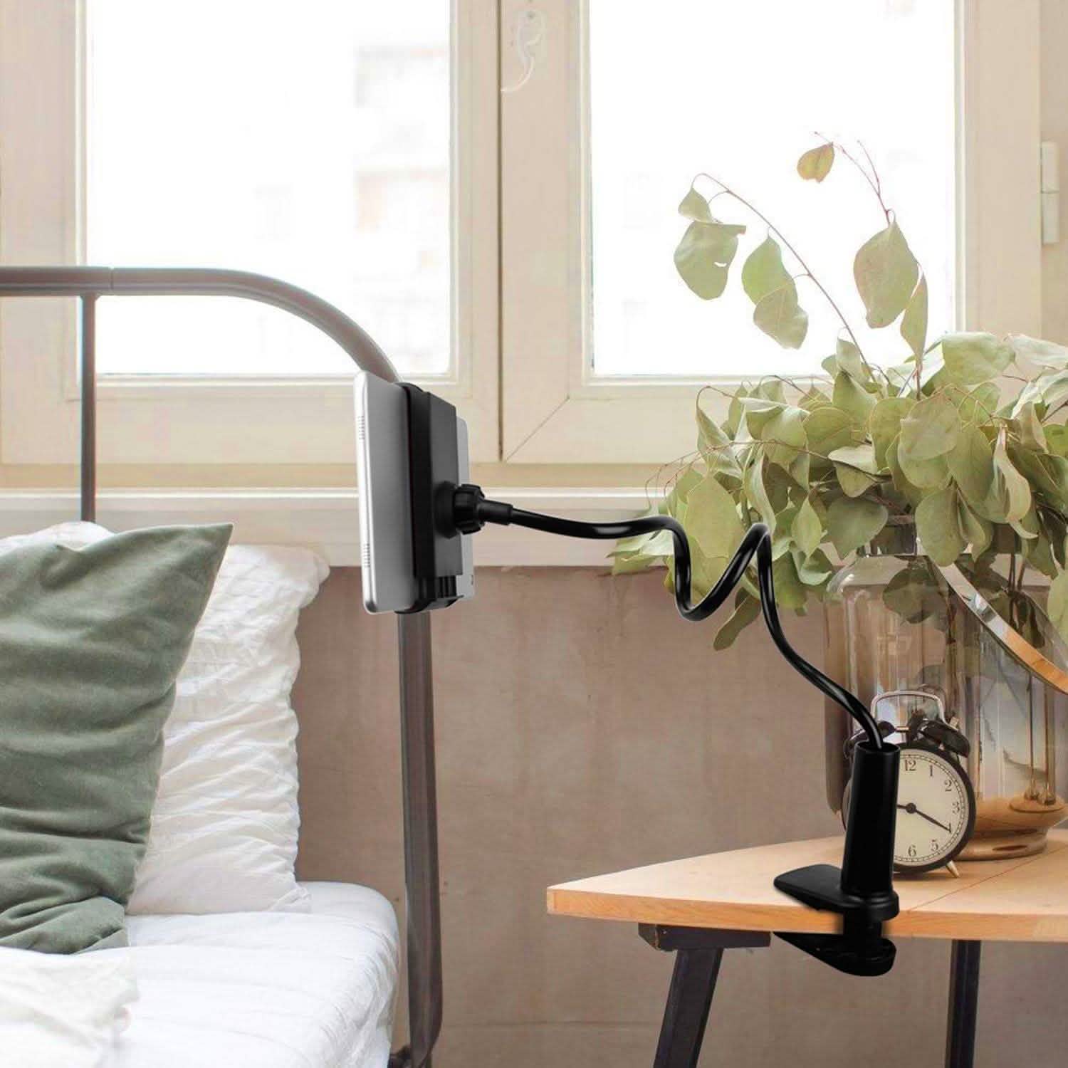 Tablet Gooseneck Stand Bracket with 360¬∞ Rotatable Clip Mobile Accessories - Tophatter Daily Deals