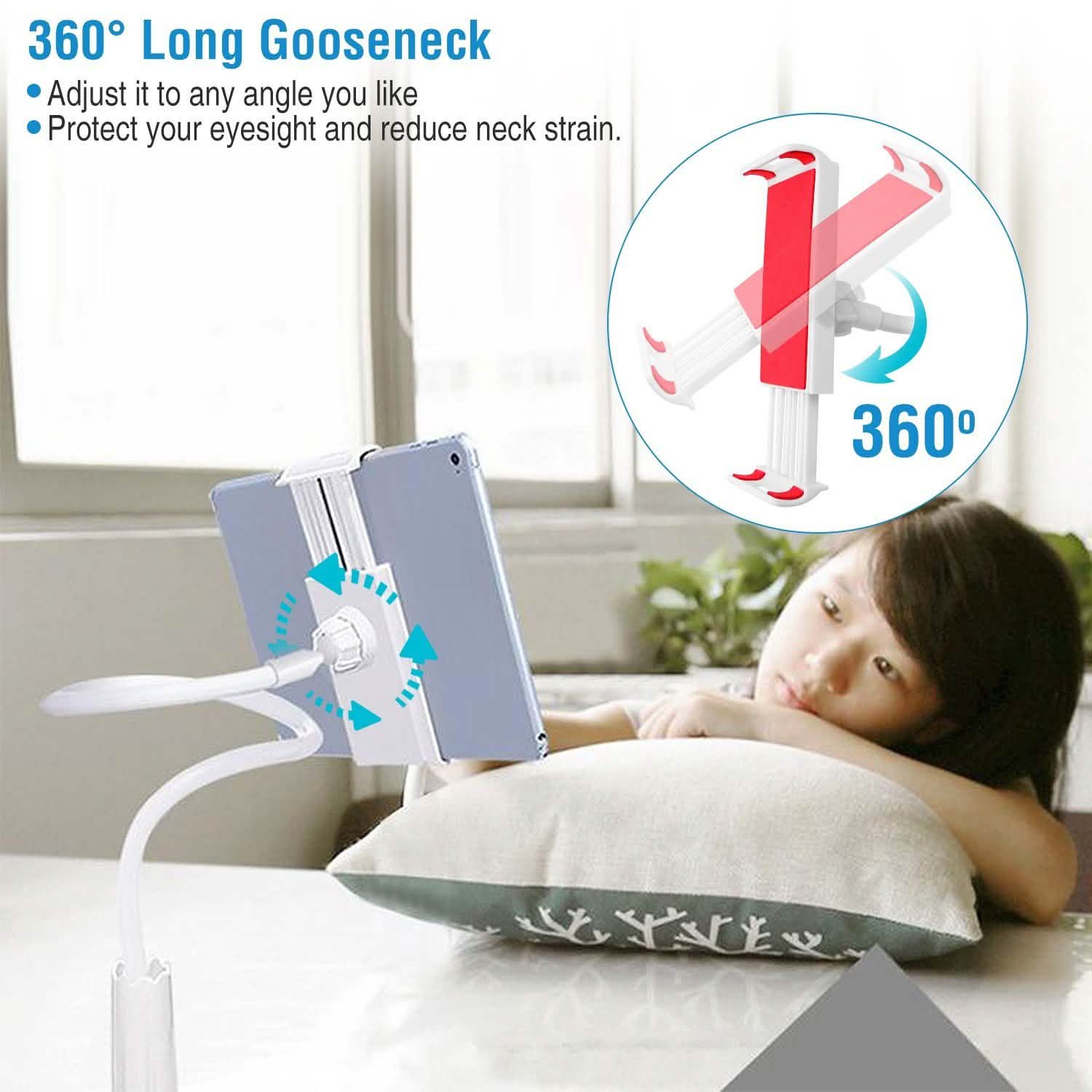 Tablet Gooseneck Stand Bracket with 360¬∞ Rotatable Clip Mobile Accessories - Tophatter Daily Deals