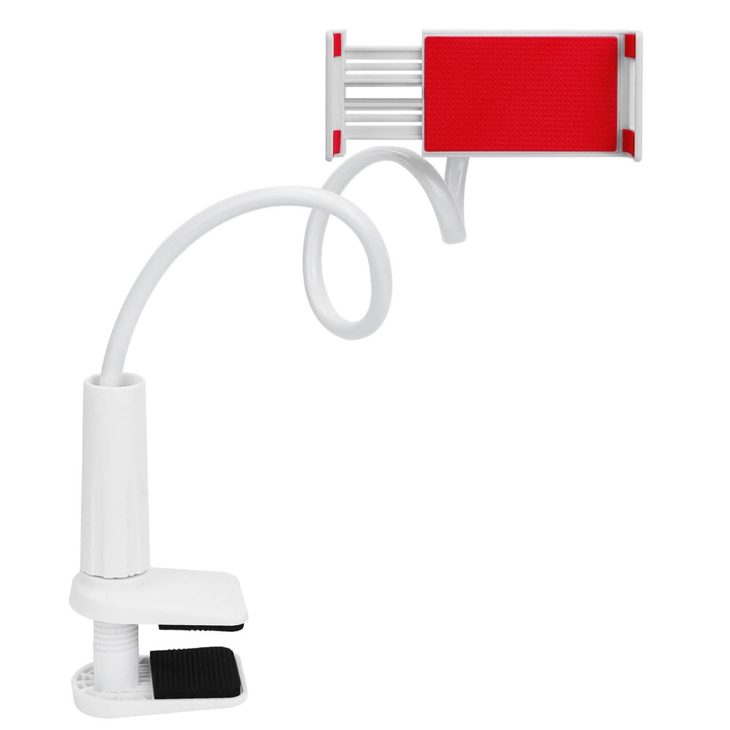 Tablet Gooseneck Stand Bracket with 360¬∞ Rotatable Clip White Mobile Accessories - Tophatter Daily Deals