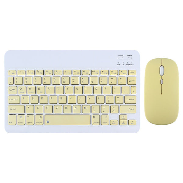 Tablet Wireless Keyboard and Mouse for iPad Yellow Wireless Keyboard & Mouse Set - Tophatter Daily Deals