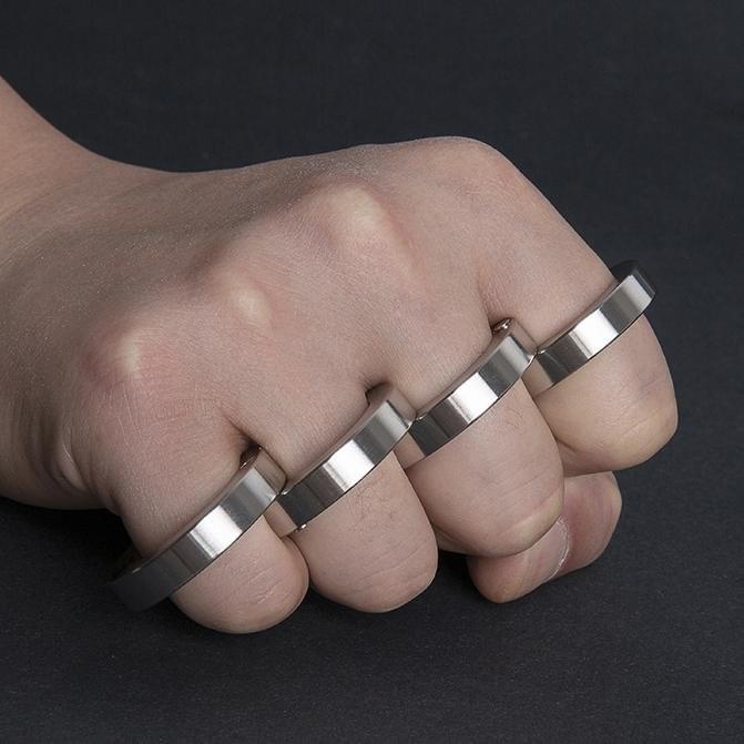 Folding Brass Knuckles 440C Stainless Steel Brass Knuckles - Tophatter Daily Deals