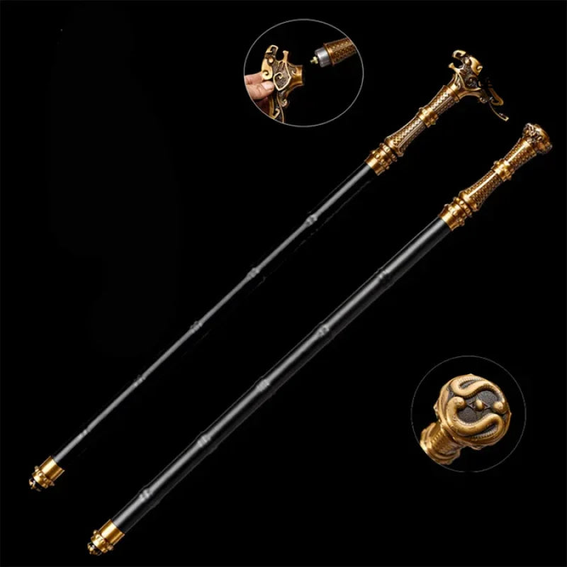 Tactical Cane Sword – Dual-Head Convertible Design(US ONLY)-GS152 Gold Pocket Knives - Tophatter Daily Deals