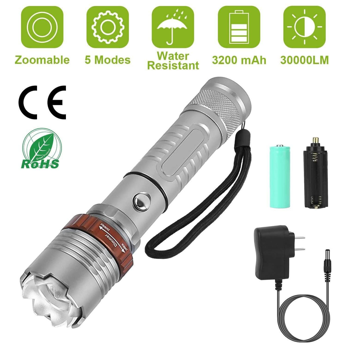 Tactical Military LED Flashlight Tactical & Self Defense - Tophatter Daily Deals