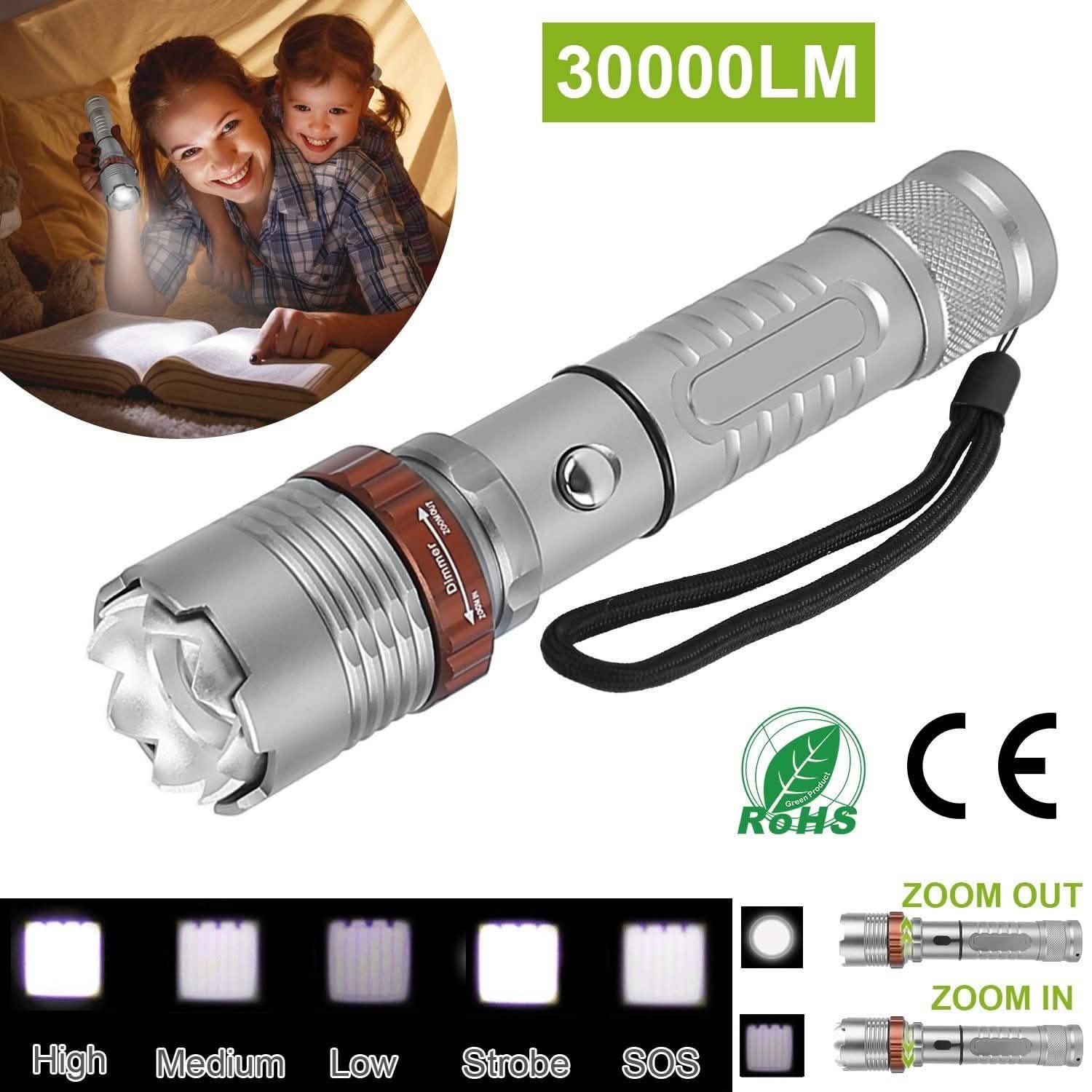 Tactical Military LED Flashlight Tactical & Self Defense - Tophatter Daily Deals