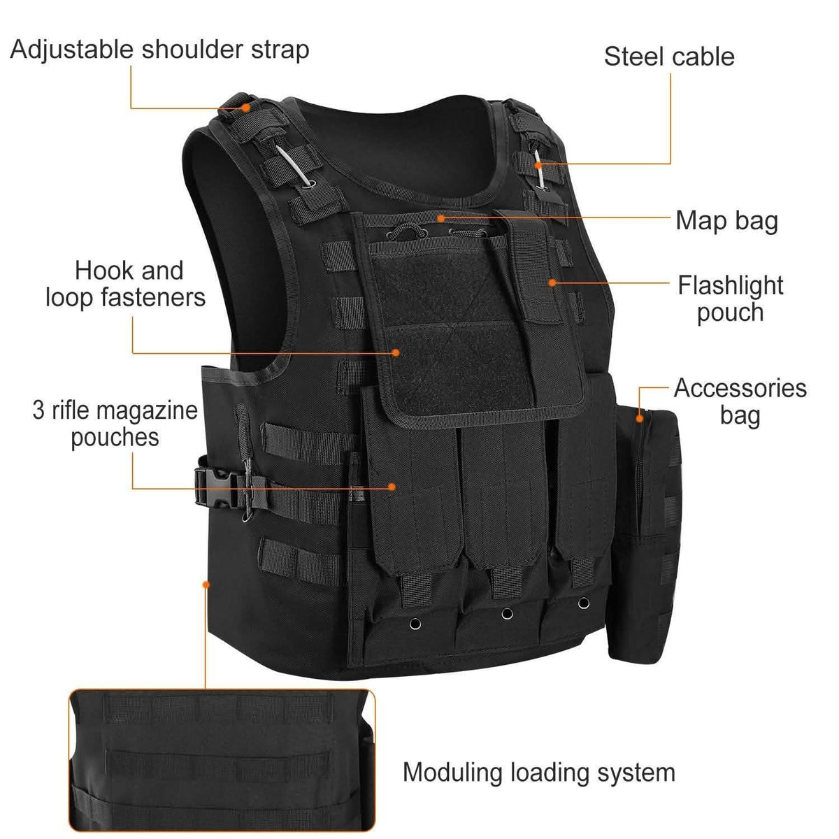 Tactical Military Vest Tactical & Self Defense - Tophatter Daily Deals