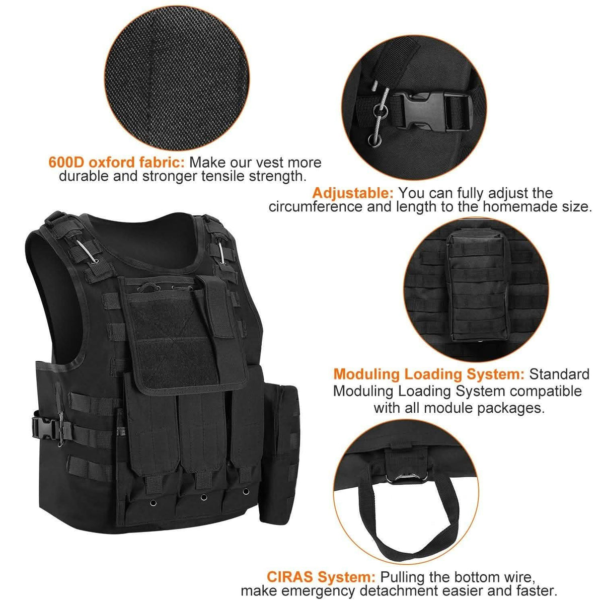 Tactical Military Vest Tactical & Self Defense - Tophatter Daily Deals