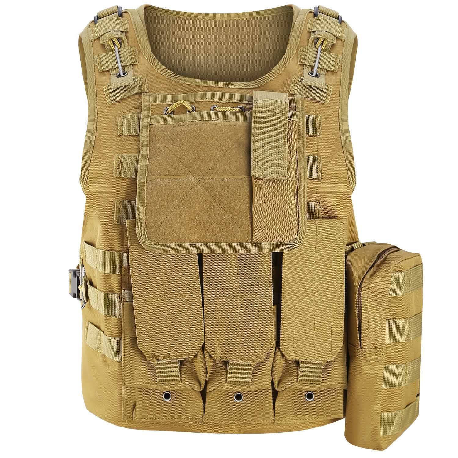 Tactical Military Vest Khaki Tactical & Self Defense - Tophatter Daily Deals