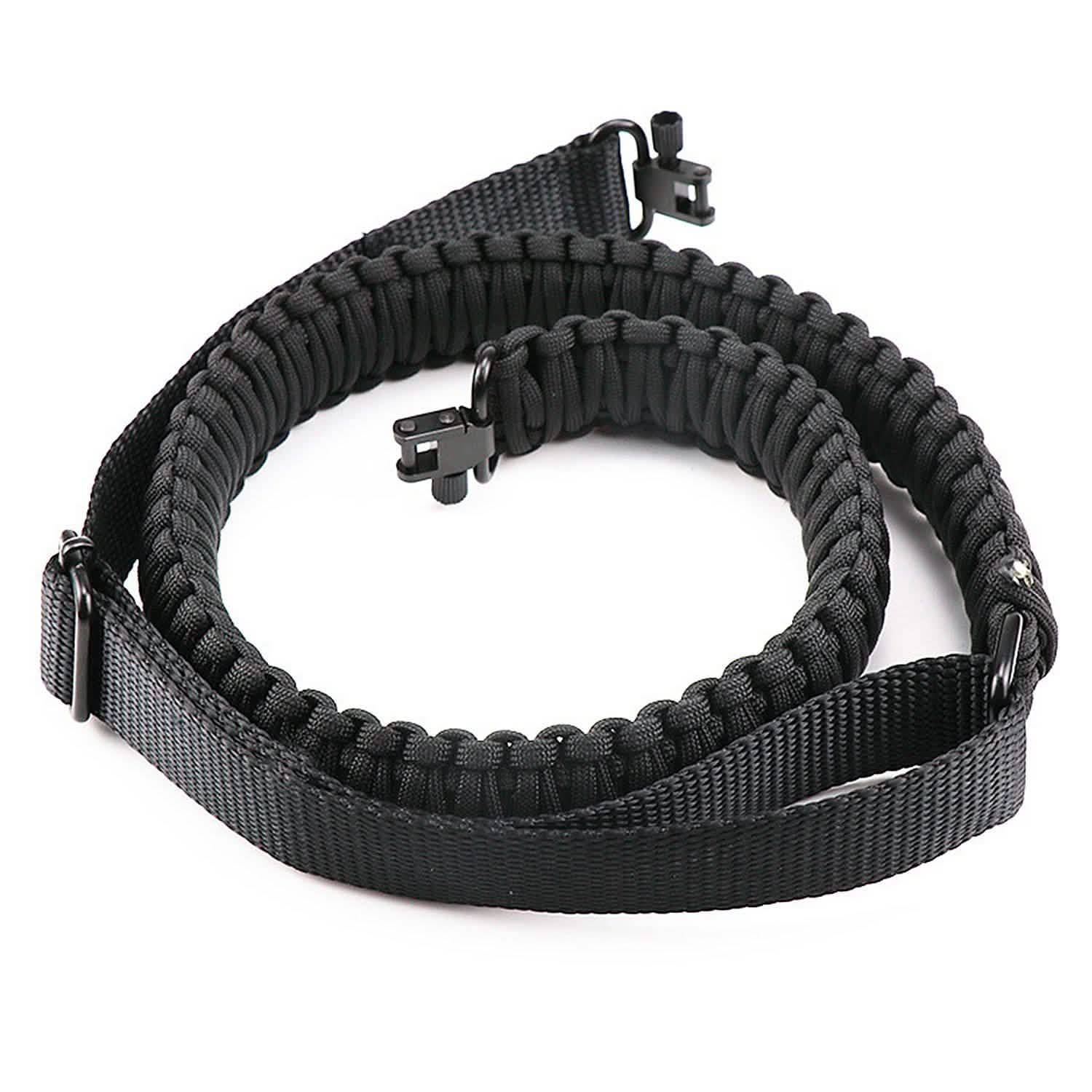 Tactical Paracord Sling - Adjustable Paracord Strap Black Tactical & Self Defense - Tophatter Daily Deals