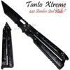 Tanto Xtreme Black Tactical Butterfly Knife w/ Clip Knife-Balisong - Tophatter Daily Deals