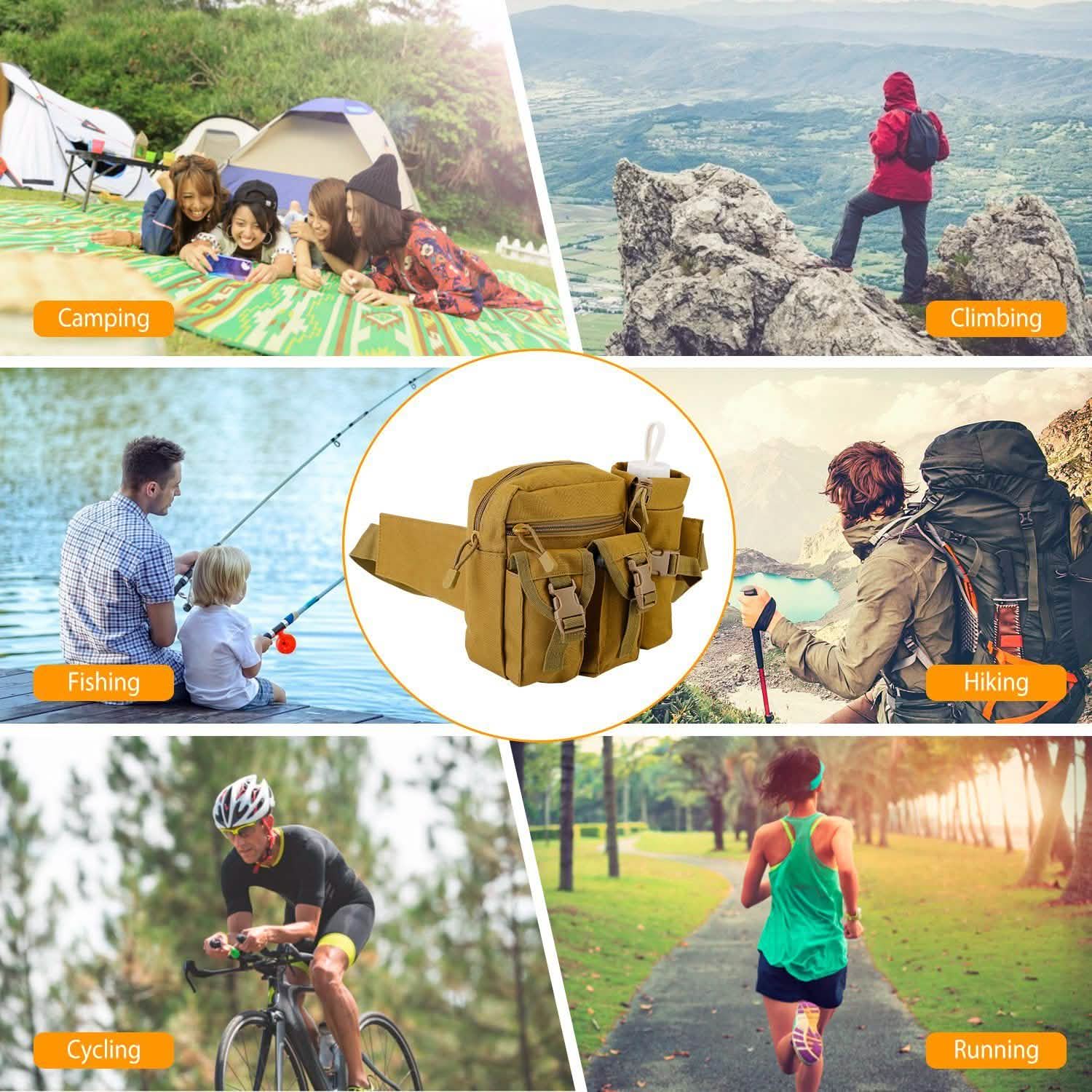 Tactical Waist Bag Utility Pouch Belt Bag with Water Bottle Pouch Tactical & Self Defense - Tophatter Daily Deals