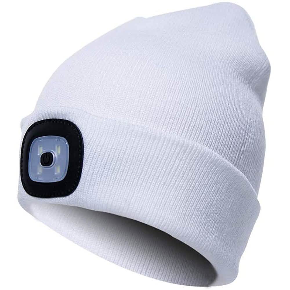 TANGCISON LED Lighted Beanie Hat White Outdoor Recreation - Tophatter Daily Deals