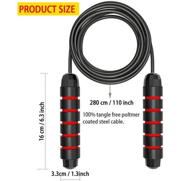Tangle-Free Skipping Rope with Ball Bearings Fitness & Exercise - Tophatter Daily Deals