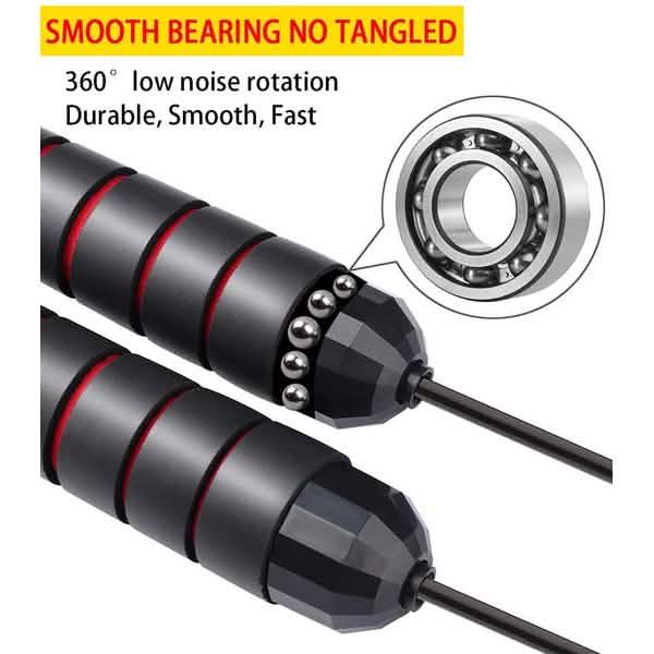 Tangle-Free Skipping Rope with Ball Bearings Fitness & Exercise - Tophatter Daily Deals