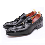 Tassel Loafers Black Formal Slip-On Men Dress Shoes Leather Shoes - Tophatter Daily Deals