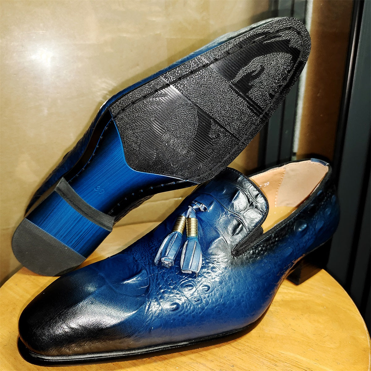 Tassel Loafers Black Formal Slip-On Men Dress Shoes Leather Shoes - Tophatter Daily Deals