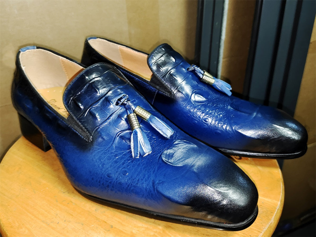 Tassel Loafers Black Formal Slip-On Men Dress Shoes Leather Shoes - Tophatter Daily Deals