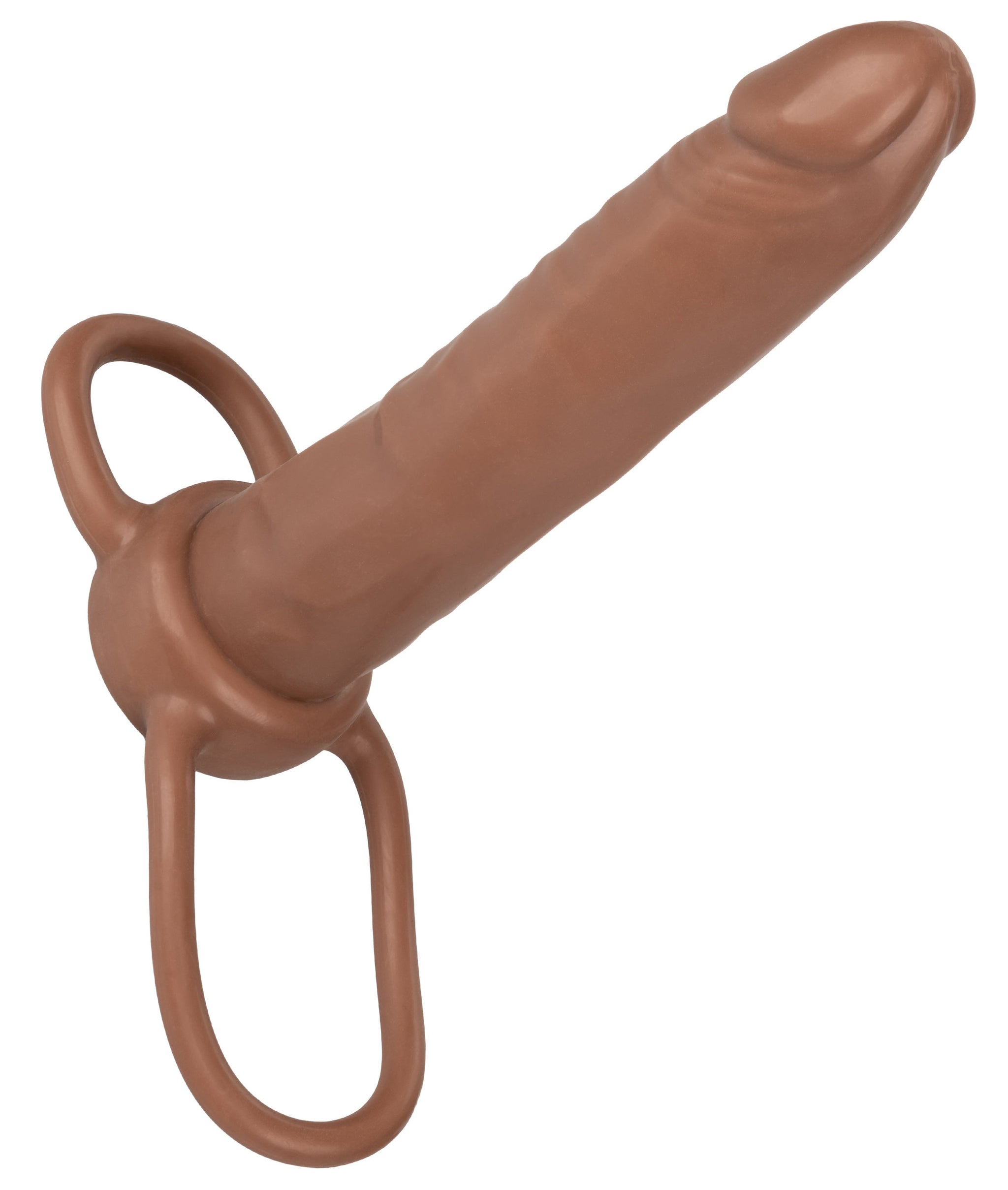 Accommodator Dual Penetrator Brown Anal Dildo with Dual Ring Design > Sex Toys For Men > Penis Sleeves - Tophatter Daily Deals
