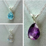 Teardrop Shaped Zirconia Pendant Copper Necklace Necklaces - Tophatter Daily Deals