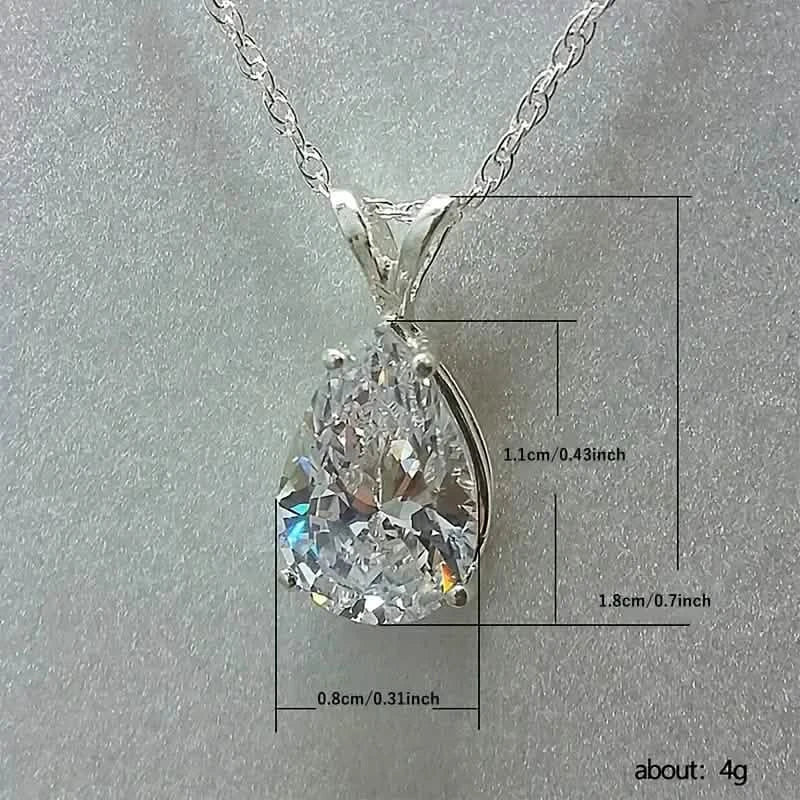 Teardrop Shaped Zirconia Pendant Copper Necklace Necklaces - Tophatter Daily Deals