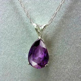 Teardrop Shaped Zirconia Pendant Copper Necklace Purple Necklaces - Tophatter Daily Deals