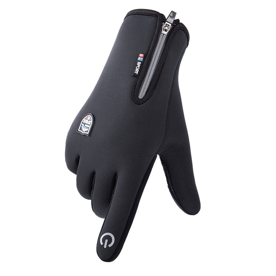 Warm Unisex Touchscreen Gloves - Slim Zipped Cuff, Neoprene Black - Tophatter Daily Deals