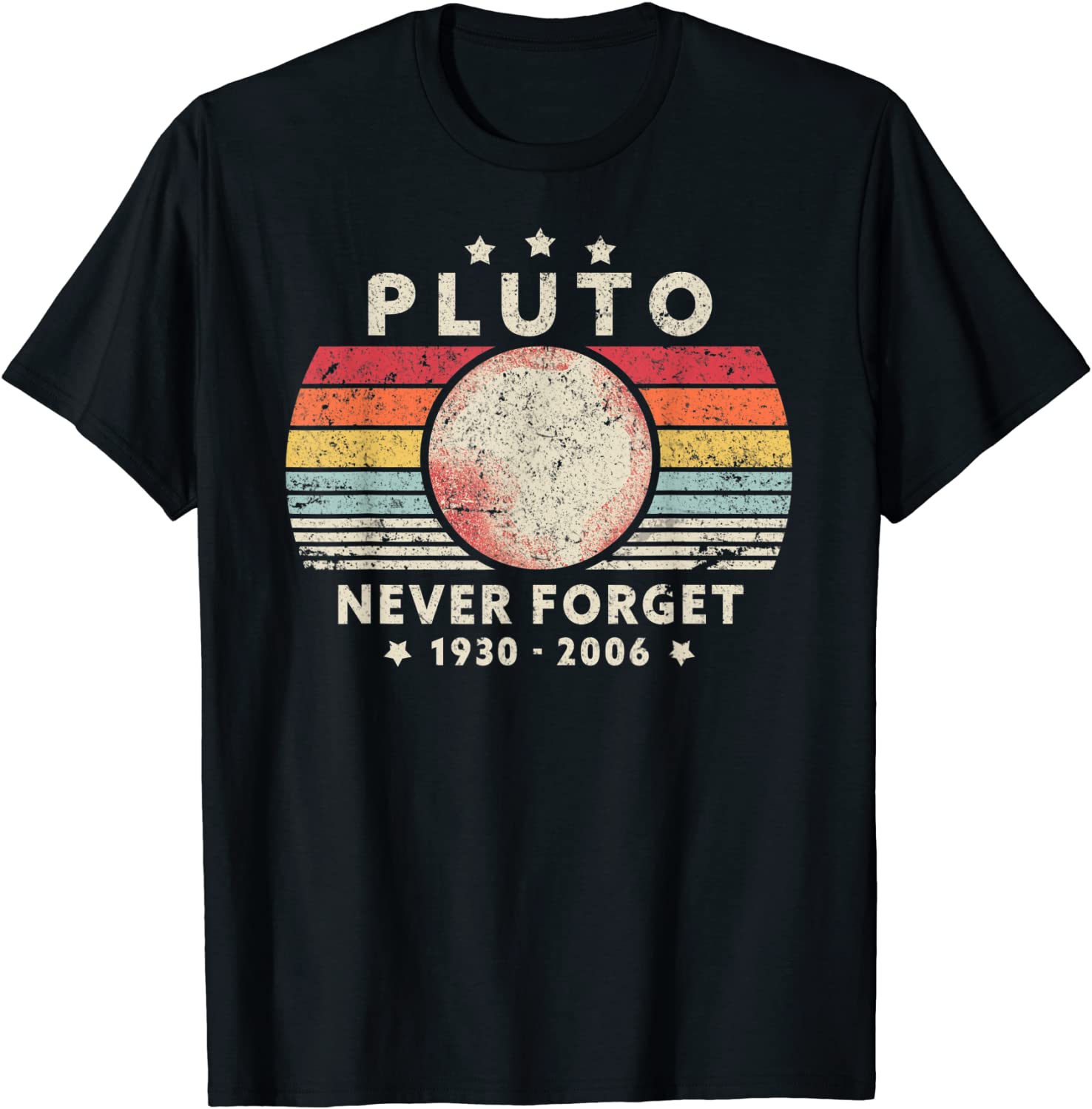 Tops Tees Male Never Forget Pluto Retro Style Tee - Tophatter Daily Deals