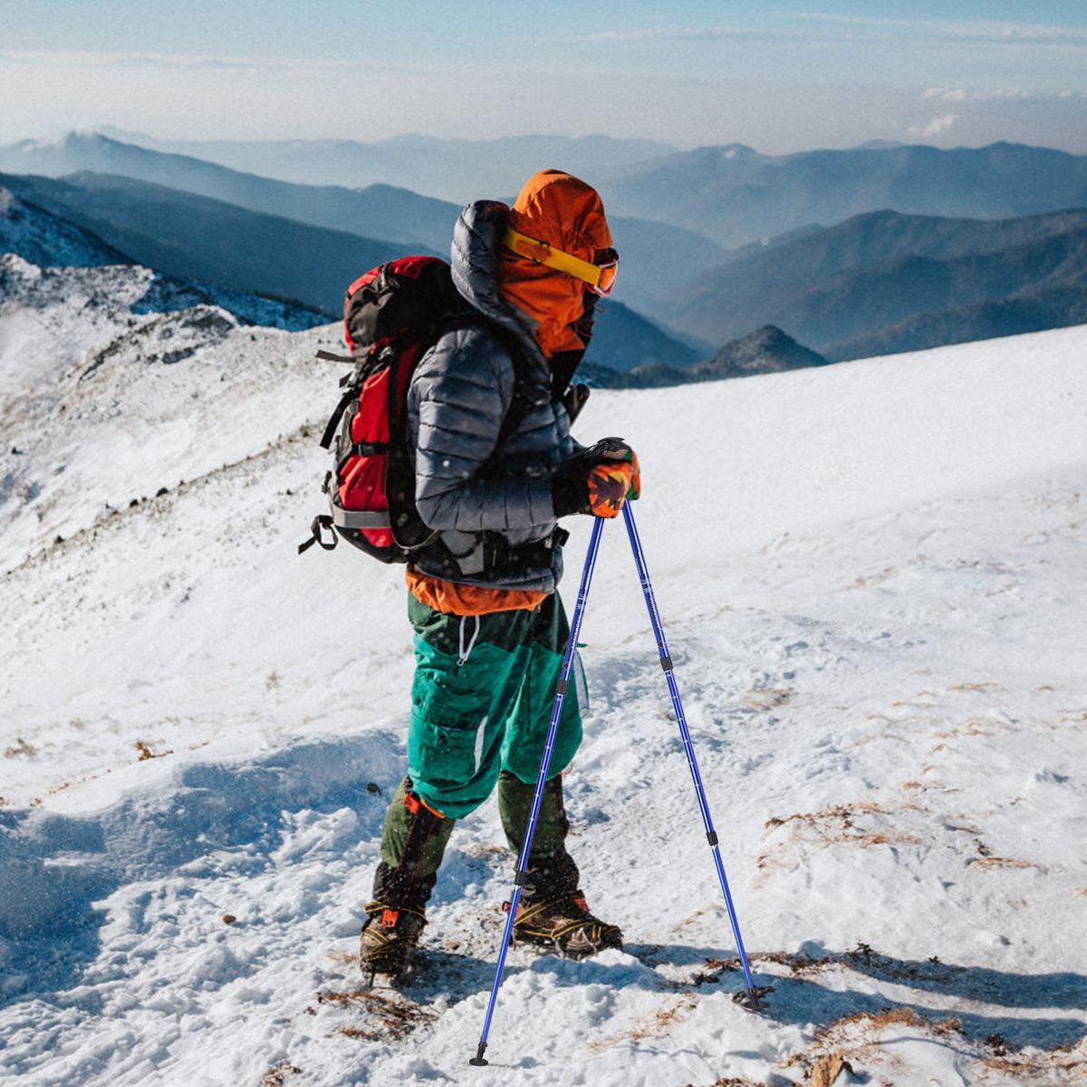 Adjustable Hiking Pole - Telescopic Walking Poles Set 3-Section Anti Shock Trekking Stick trekking - Tophatter Daily Deals