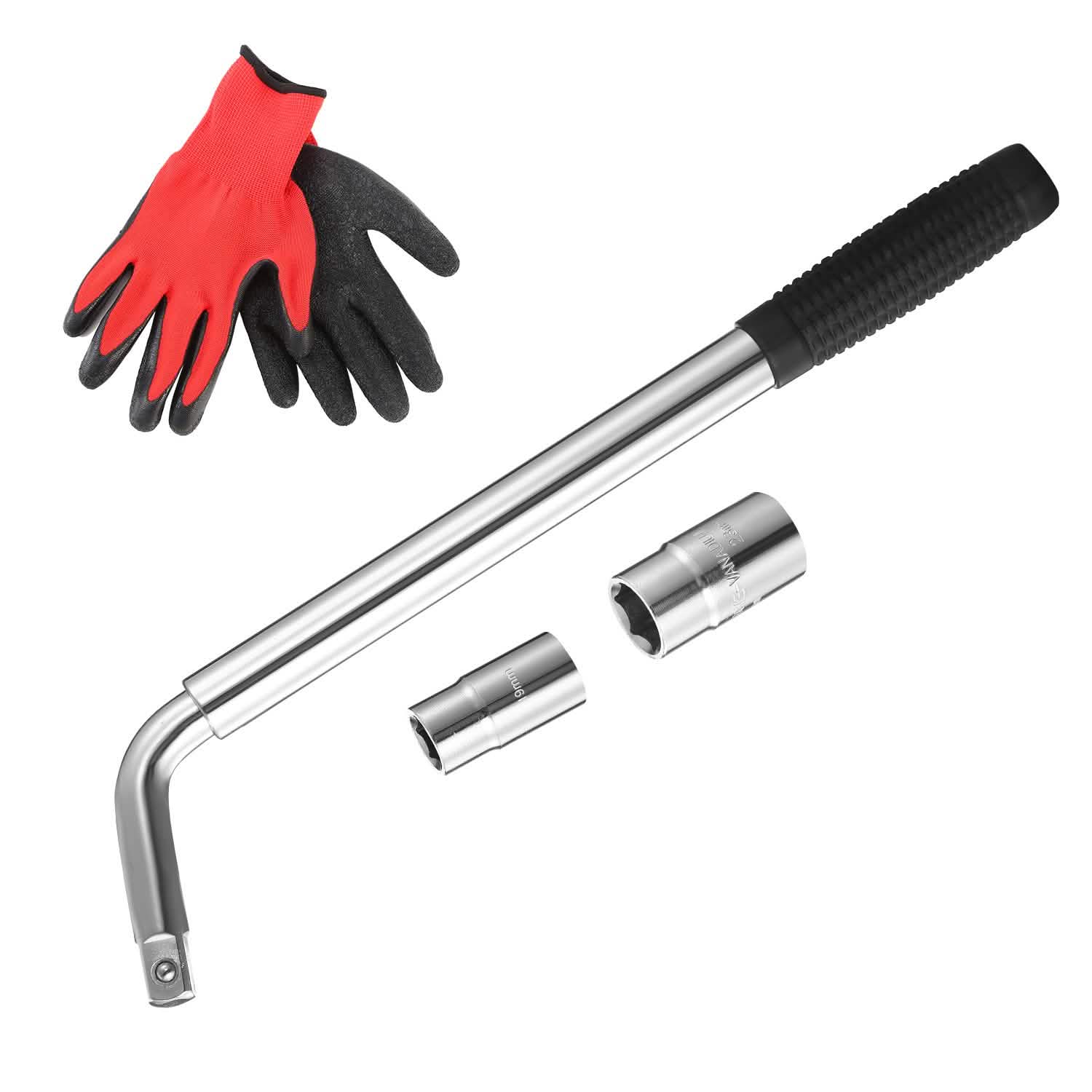 Telescoping Lug Wrench Extendable Tire Wheel Nut with CR-V Sockets Automotive - Tophatter Daily Deals