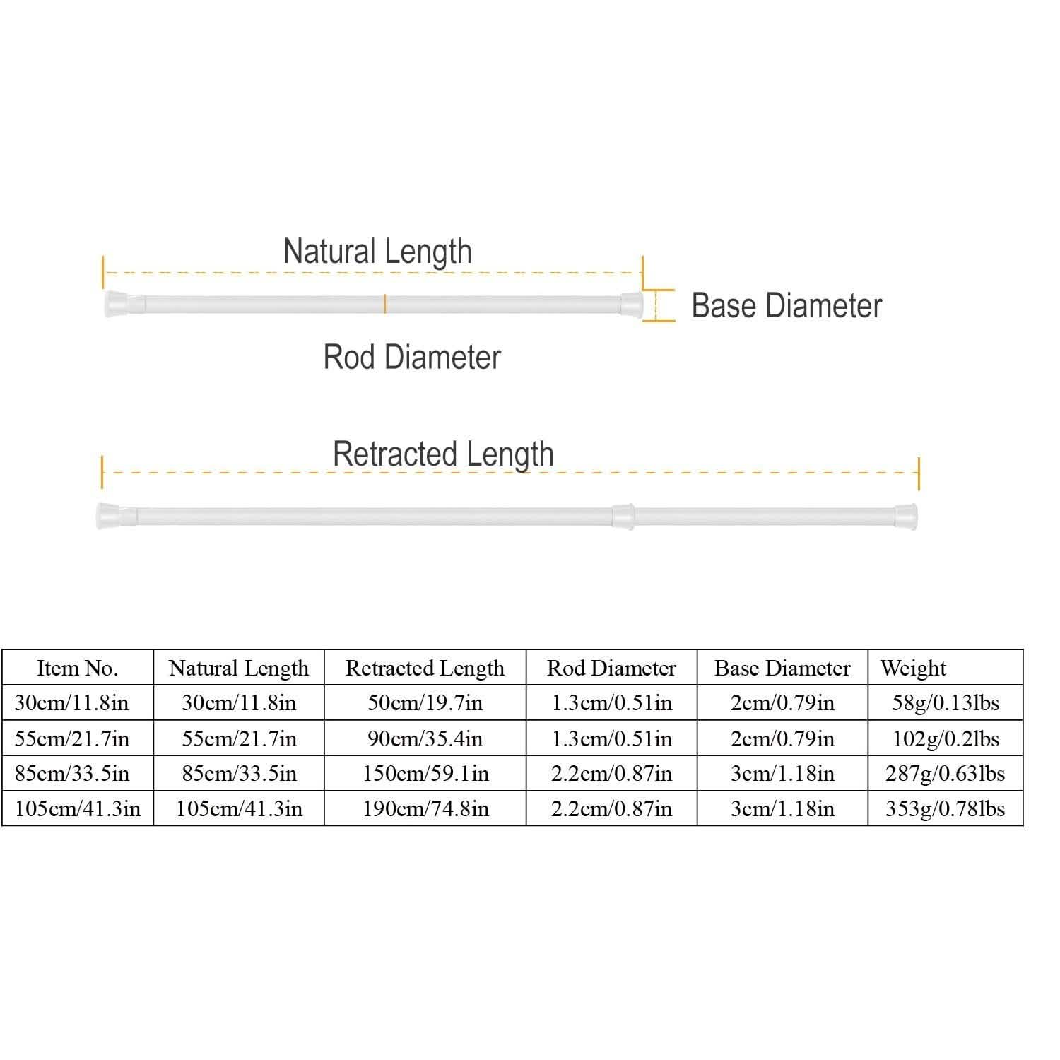 Tension Curtain Rod Spring Load Adjustable Curtain Pole Furniture & Decor - Tophatter Daily Deals