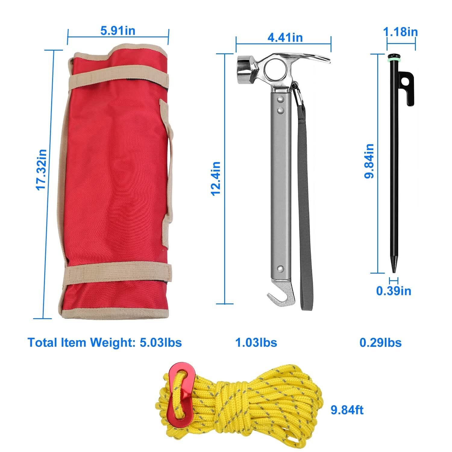 Tent Stakes Camping Hammer Set Outdoor Recreation - Tophatter Daily Deals