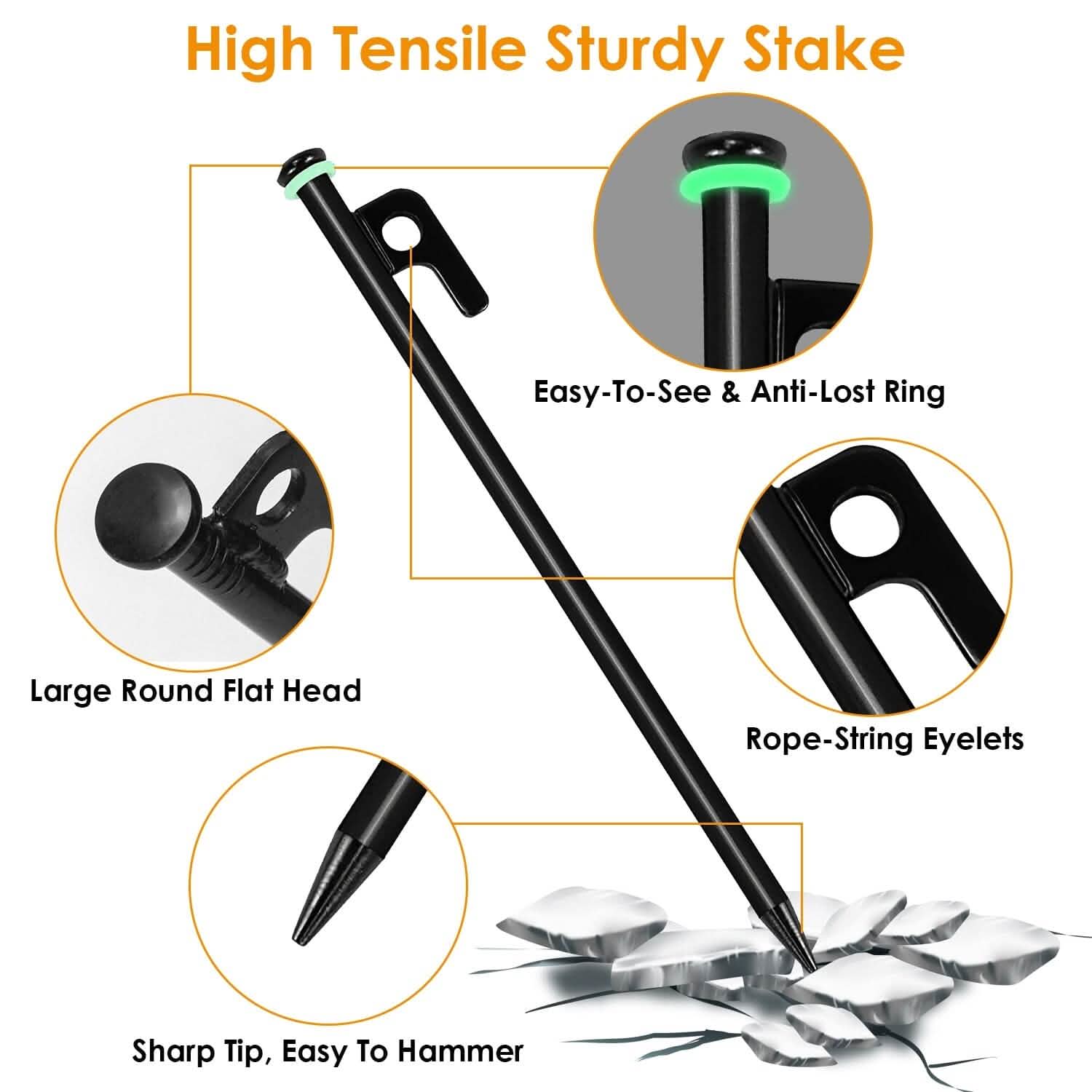 Tent Stakes Camping Hammer Set Outdoor Recreation - Tophatter Daily Deals