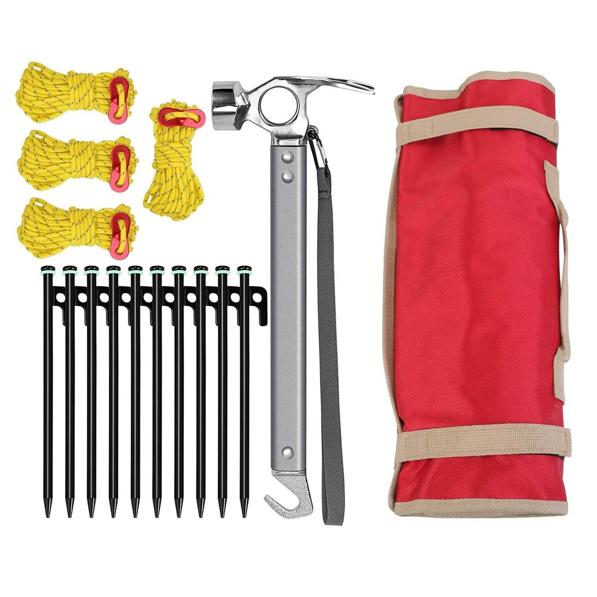 Tent Stakes Camping Hammer Set Outdoor Recreation - Tophatter Daily Deals