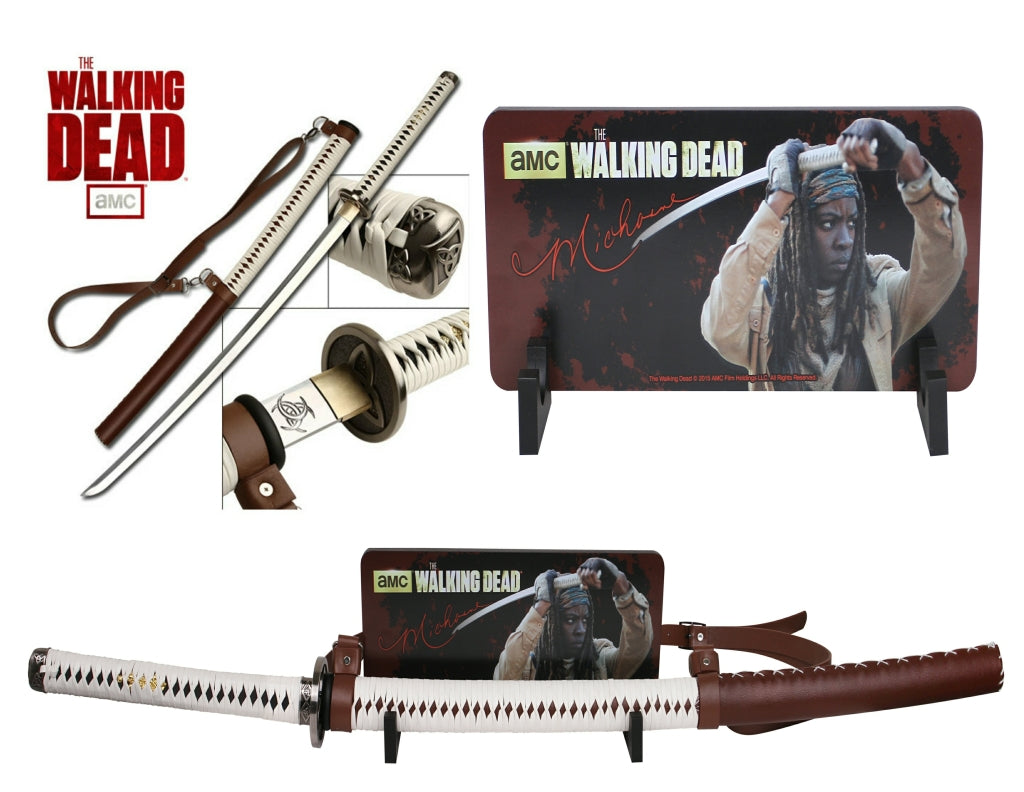 Deluxe Edition The Walking Dead Michonne Sword Katana With Wall Mount - TOPHATTER'S ARMORY DEALS Collectible Weapons - Tophatter Daily Deals