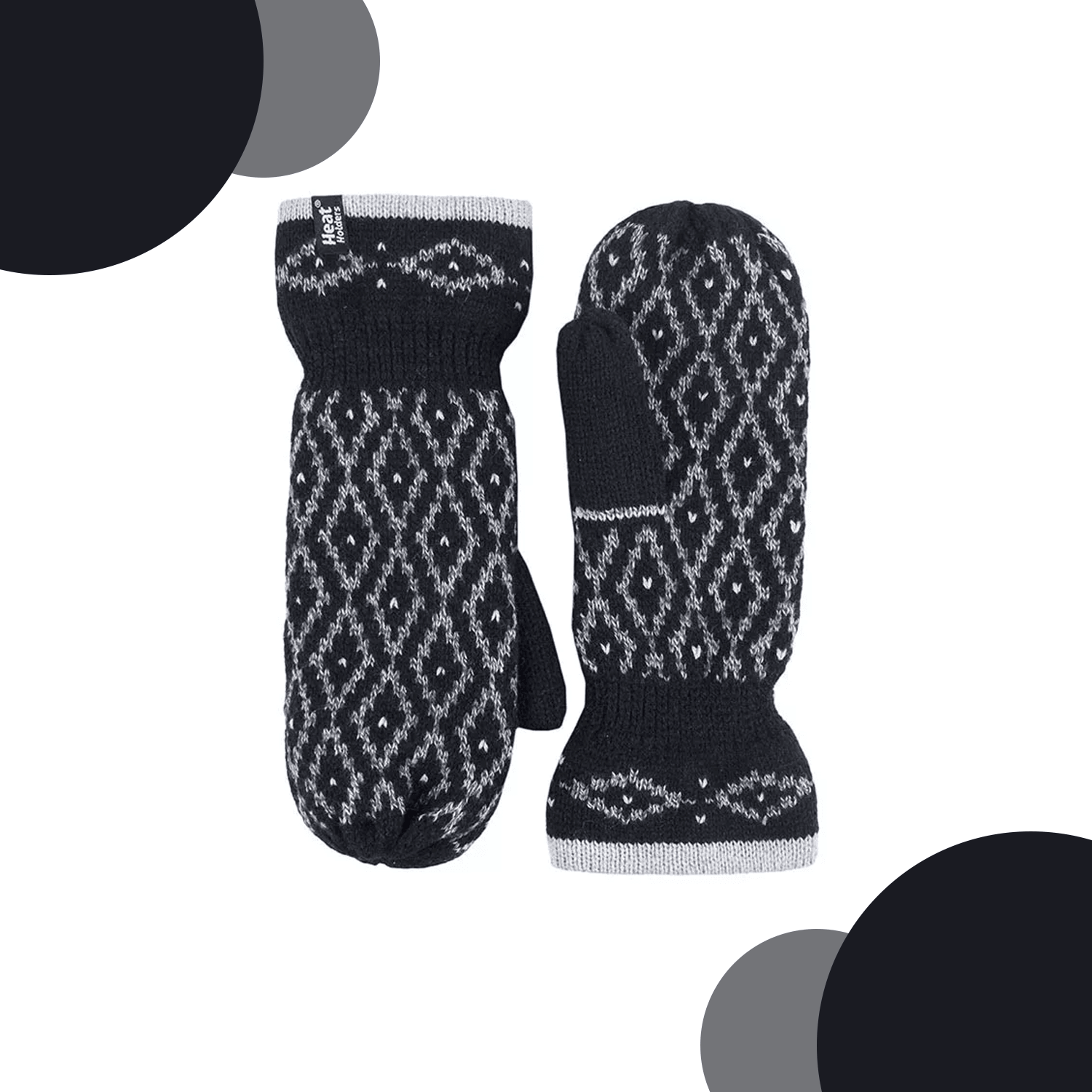 Ladies Thermal Mittens - Copenhagen Heat Holder Heatweaver Thermal Warm Mittens Black Mittens Clothing - Tophatter Daily Deals