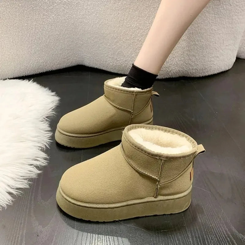 Thick Plush Platform Snow Boots Women Winter Keep Warm Boots - Tophatter Daily Deals