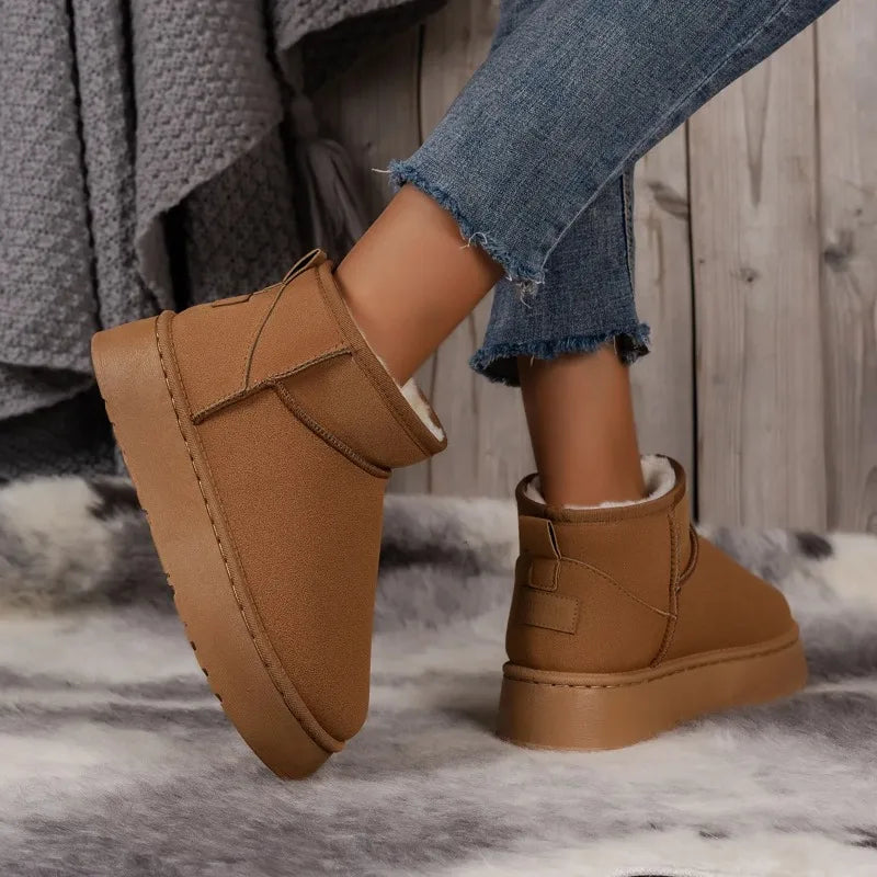 Thick Plush Platform Snow Boots Women Winter Keep Warm Boots - Tophatter Daily Deals