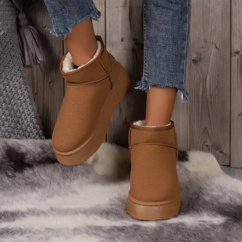 Thick Plush Platform Snow Boots Women Winter Keep Warm Boots - Tophatter Daily Deals