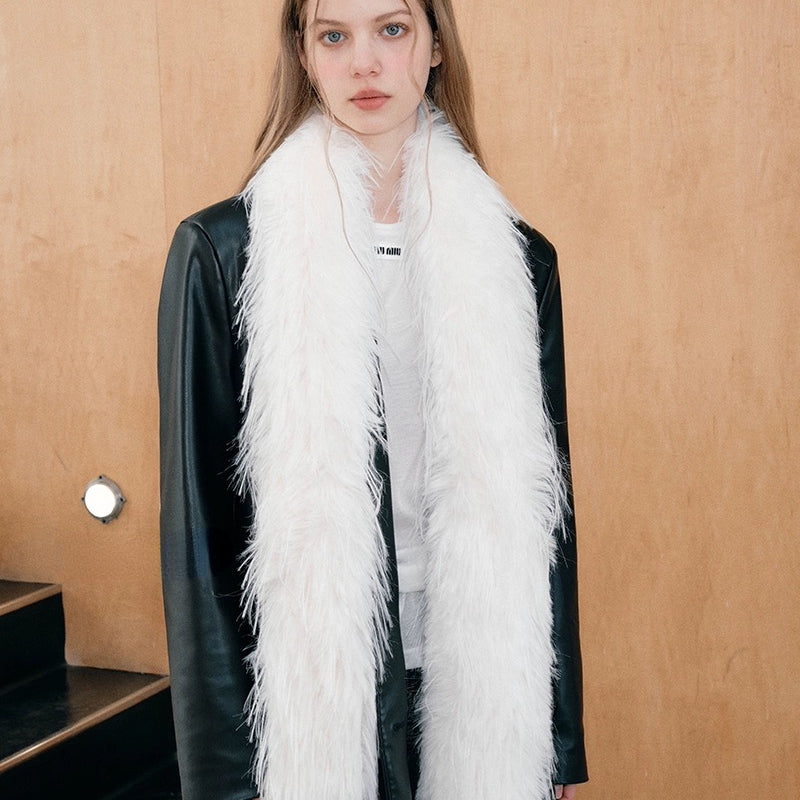 Fluffy Thick Scarf Women Plush Long Strip Scarf Shawl Scarf - Tophatter Daily Deals